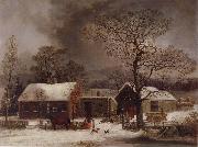 George Henry Durrie, Winter Scene in New Haven,Connecticut